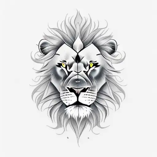 angry Lion face tattoo design idea