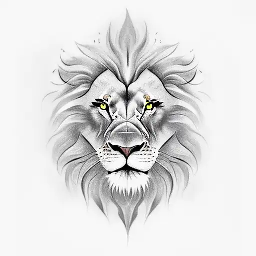 angry Lion face tattoo design idea