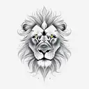 angry Lion face tattoo design idea