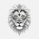 angry Lion face tattoo design idea