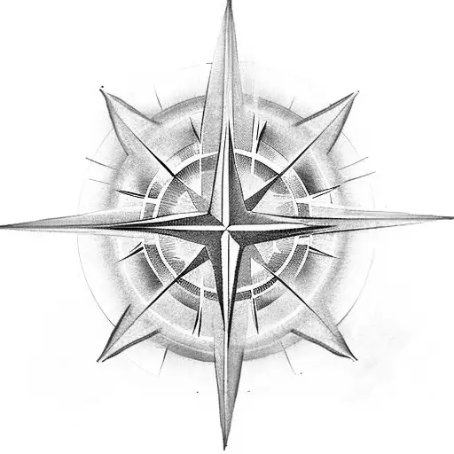 An ethereal compass rose adorned with sacred symbols and scriptures, embodying the idea of navigating through life with God as the ultimate guide. tattoo design idea
