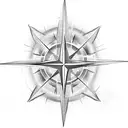 An ethereal compass rose adorned with sacred symbols and scriptures, embodying the idea of navigating through life with God as the ultimate guide. tattoo design idea