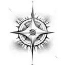 An ethereal compass rose adorned with sacred symbols and scriptures, embodying the idea of navigating through life with God as the ultimate guide. tattoo design idea