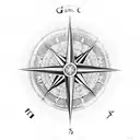 An ethereal compass rose adorned with sacred symbols and scriptures, embodying the idea of navigating through life with God as the ultimate guide. tattoo design idea