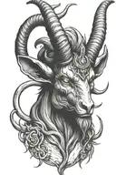 baphomet head tattoo design idea