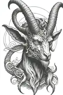 baphomet head tattoo design idea