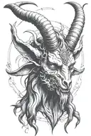 baphomet head tattoo design idea