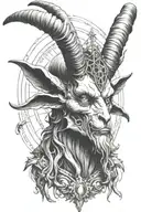 baphomet head tattoo design idea