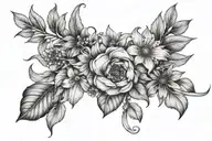 cuff tattoo design incorporating wild flowers tattoo design idea
