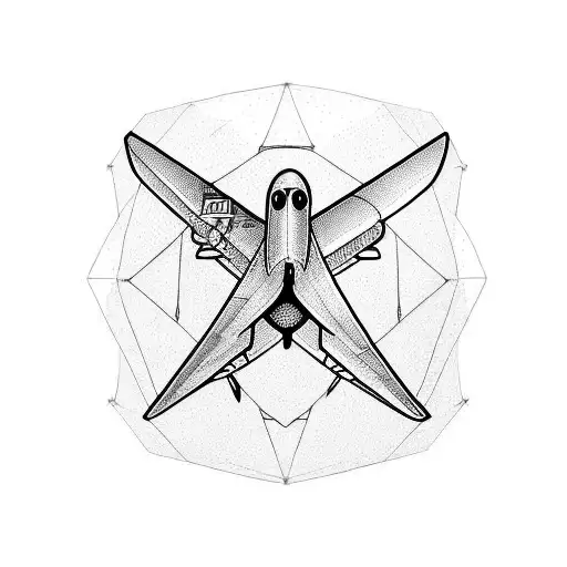 aeroplane and a swallow  tattoo design idea