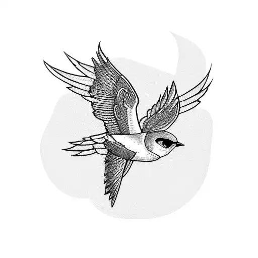 aeroplane and a swallow  tattoo design idea