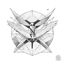 aeroplane and a swallow  tattoo design idea