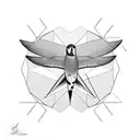 aeroplane and a swallow  tattoo design idea