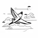 aeroplane and a swallow  tattoo design idea