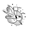 aeroplane and a swallow  tattoo design idea