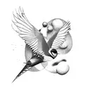 aeroplane and a swallow  tattoo design idea