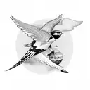 aeroplane and a swallow  tattoo design idea