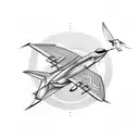 aeroplane and a swallow  tattoo design idea