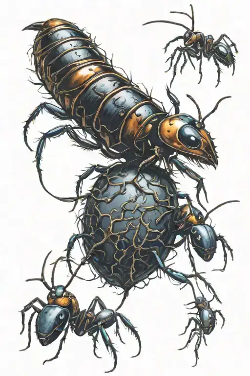 climbing ants tattoo design idea