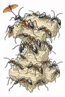 climbing ants tattoo design idea