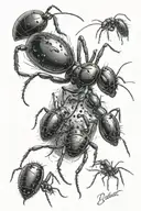 climbing ants tattoo design idea