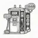 gashouse, gas face, gas pump tattoo design idea