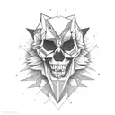 skull, wolf, tattoo design idea