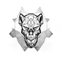 skull, wolf, tattoo design idea