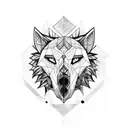 skull, wolf, tattoo design idea