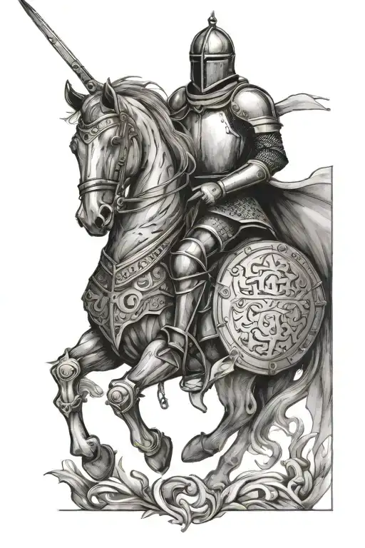 English knight tattoo design idea
