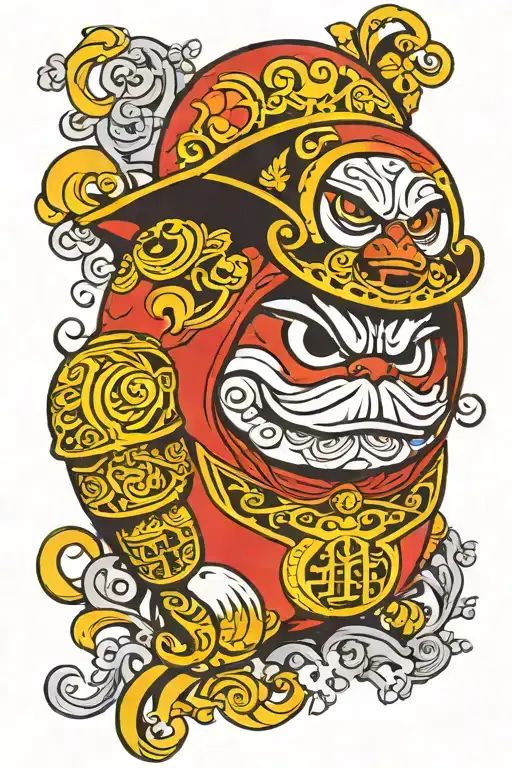 A french daruma tattoo design idea