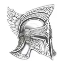 spartan helmet tattoo design idea