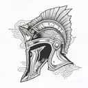 spartan helmet tattoo design idea