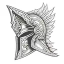 spartan helmet tattoo design idea