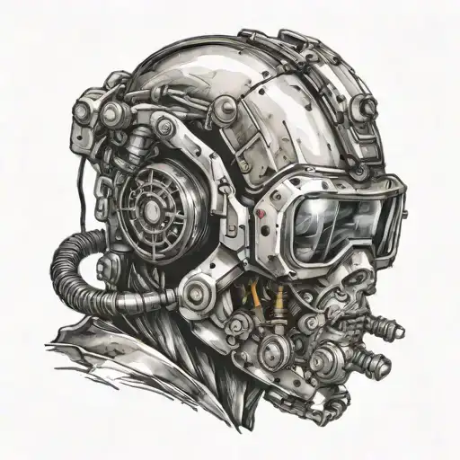 welding cyborg tattoo design idea