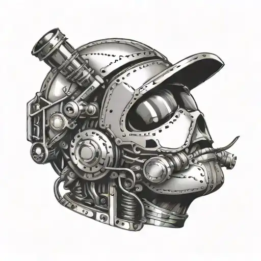 welding cyborg tattoo design idea