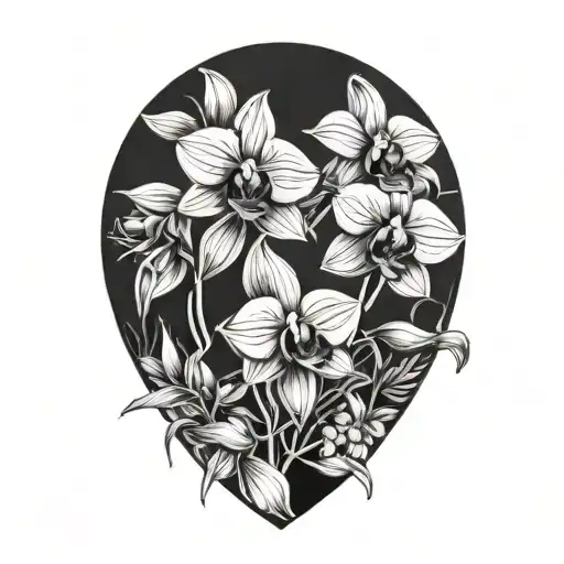 orchids tattoo design idea
