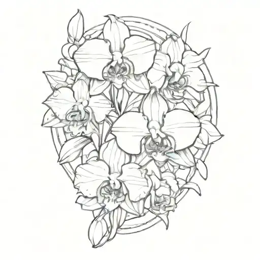 orchids tattoo design idea