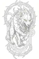 fenrir breaking chains tattoo design idea