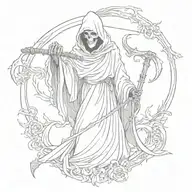 grim reaper holding scythe tattoo design idea
