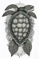 see turtle swimming tattoo design idea