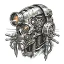 welding cyborg tattoo design idea