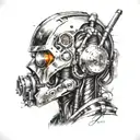 welding cyborg tattoo design idea