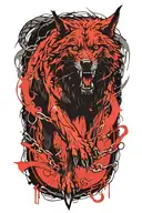 fenrir breaking chains tattoo design idea