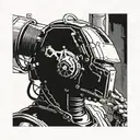 welding cyborg tattoo design idea