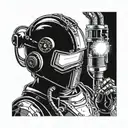 welding cyborg tattoo design idea