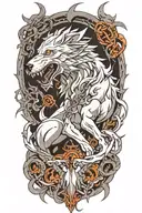 fenrir breaking chains tattoo design idea