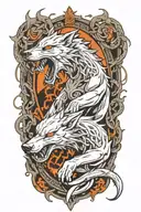 fenrir breaking chains tattoo design idea