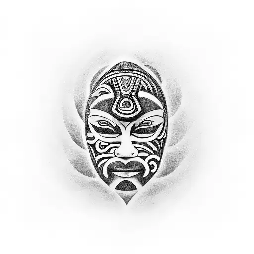 A Maori-inspired tattoo design featuring a swimmer, cyclist, and runner merged together, symbolizing the client's dedication to triathlon tattoo design idea