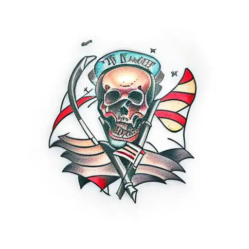 pipe tomahawk tattoo design idea